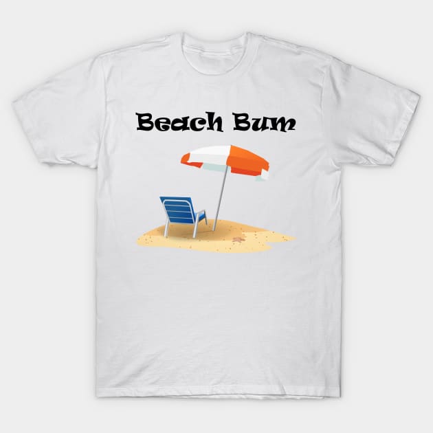 Beach Bum Summer Design T-Shirt by PaperMoonGifts